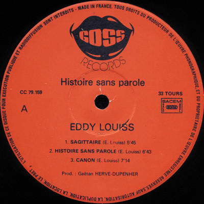 Eddy Louiss - Histoire Sans Parole | Goss Records (GR-002-11-79) - 3 Eddy Louiss - Histoire Sans Parole | Goss Records (GR-002-11-79) - 3