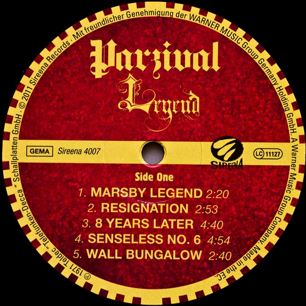 Parzival - Legend | Sireena Records (Sireena 4007) - 4