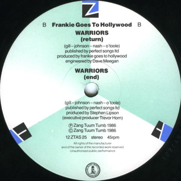 Frankie Goes To Hollywood - Warriors (Twelve Wild Disciples Mix) | ZTT (12 ZTAS 25) - 4