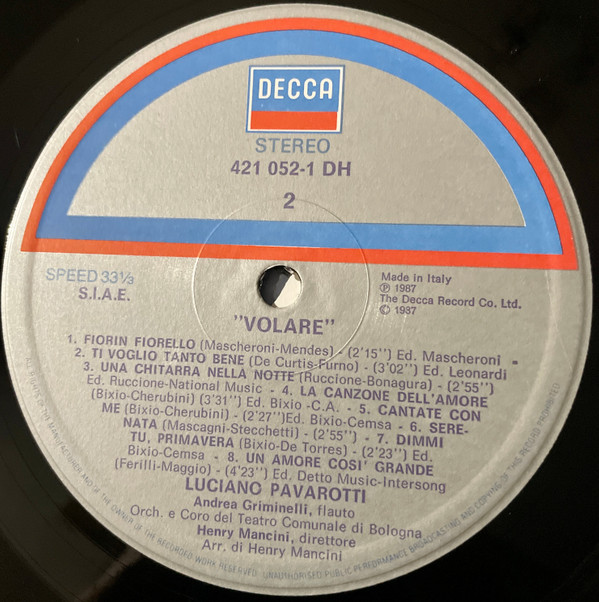 Luciano Pavarotti - Volare | Decca (421 052-1) - 2