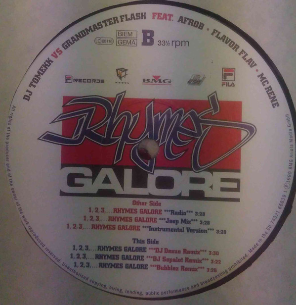 DJ Tomekk vs Grandmaster Flash - 1, 2, 3,... Rhymes Galore | Ariola (74321 66839 1) DJ Tomekk vs Grandmaster Flash - 1, 2, 3,... Rhymes Galore | Ariola (74321 66839 1)