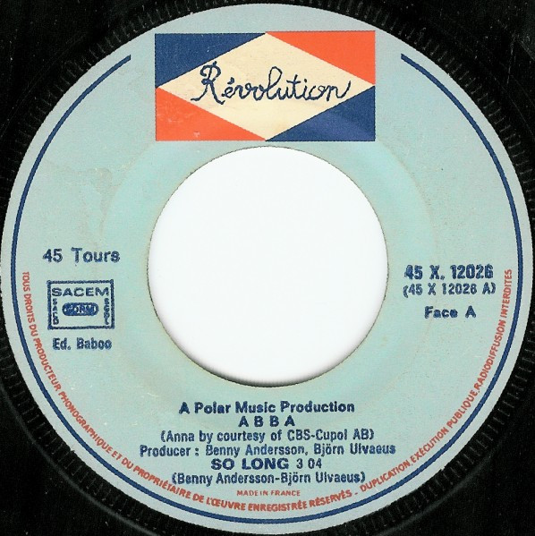 ABBA - So Long | Révolution (45 X 12026) - 3