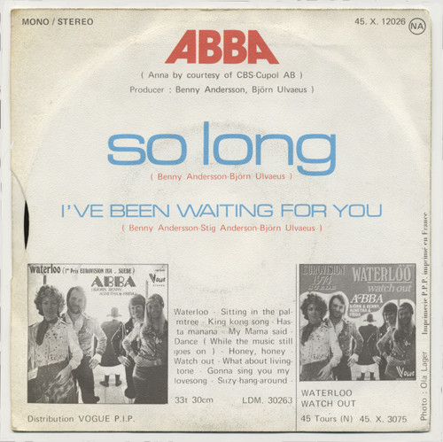 ABBA - So Long | Révolution (45 X 12026) - 2