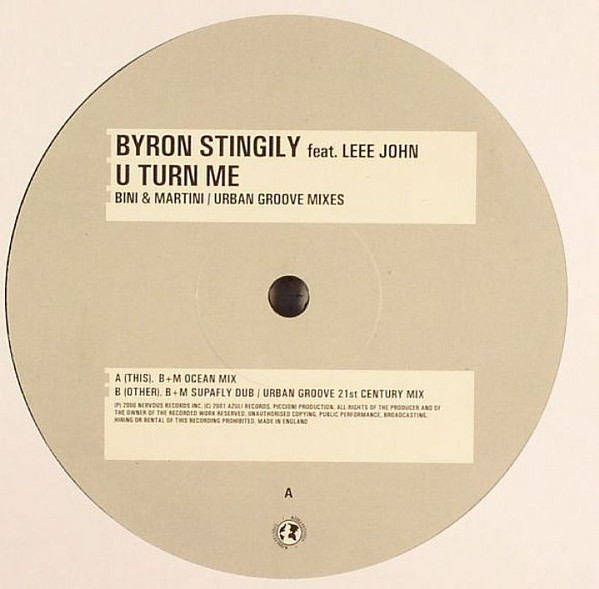 Byron Stingily Feat. Leee John - U Turn Me (Bini + Martini / Urban Groove Mixes) | Azuli Records (AZNY140) - 5