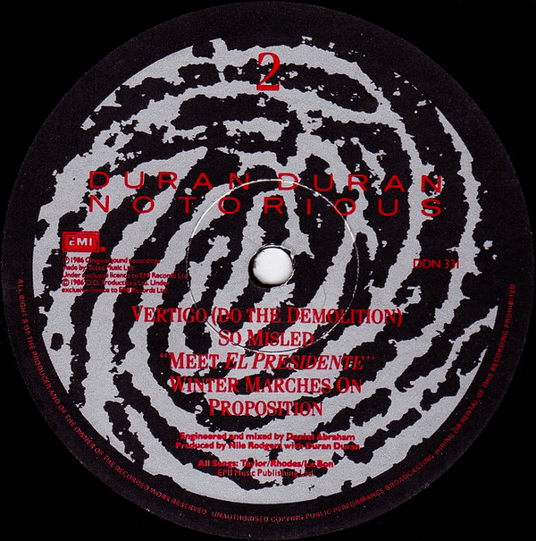 Duran Duran - Notorious | EMI (DDN 331)