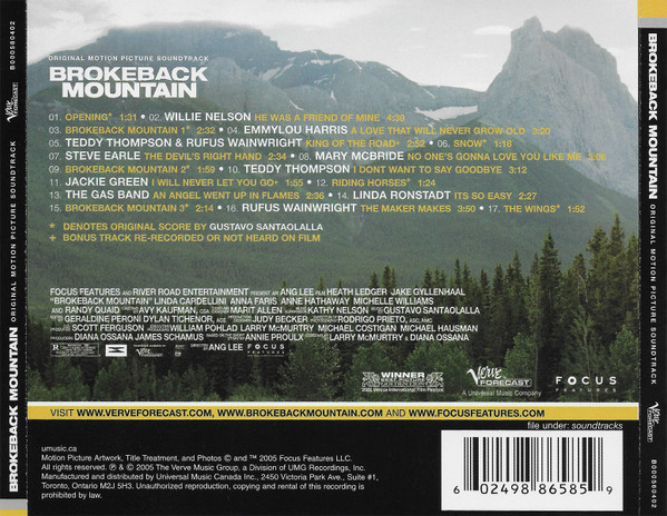 Gustavo Santaolalla - Brokeback Mountain (Original Motion Picture Soundtrack) | Verve Forecast (B000560402) - 2