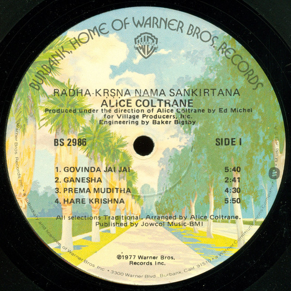 Alice Coltrane - Radha-Krsna Nama Sankirtana | Warner Bros. Records (BS 2986) - 3 Alice Coltrane - Radha-Krsna Nama Sankirtana | Warner Bros. Records (BS 2986) - 3