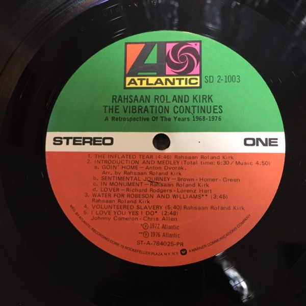 Roland Kirk - The Vibration Continues... A Retrospective Of The Years 1968-1976 | Atlantic (SD 2-1003) - 3