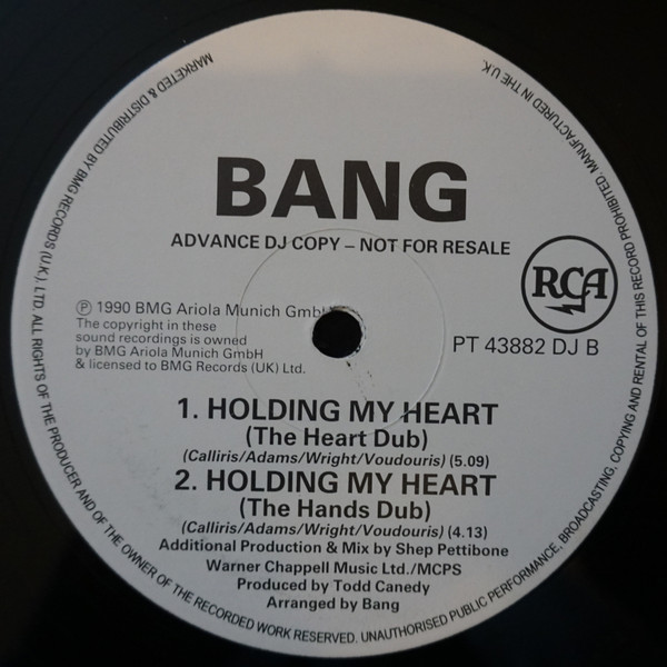 Bang - Holding My Heart | RCA (PT 43882 DJ) - 2