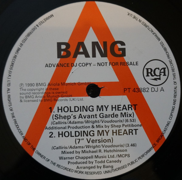 Bang - Holding My Heart | RCA (PT 43882 DJ) - main