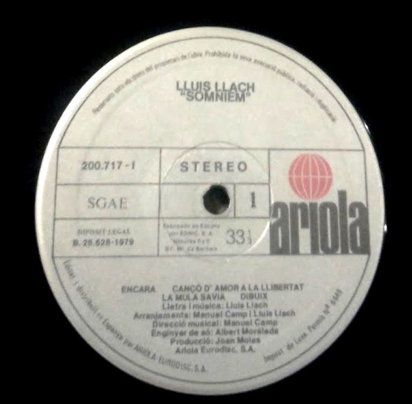Lluis Llach - Somniem | Ariola (200717-I) - 3