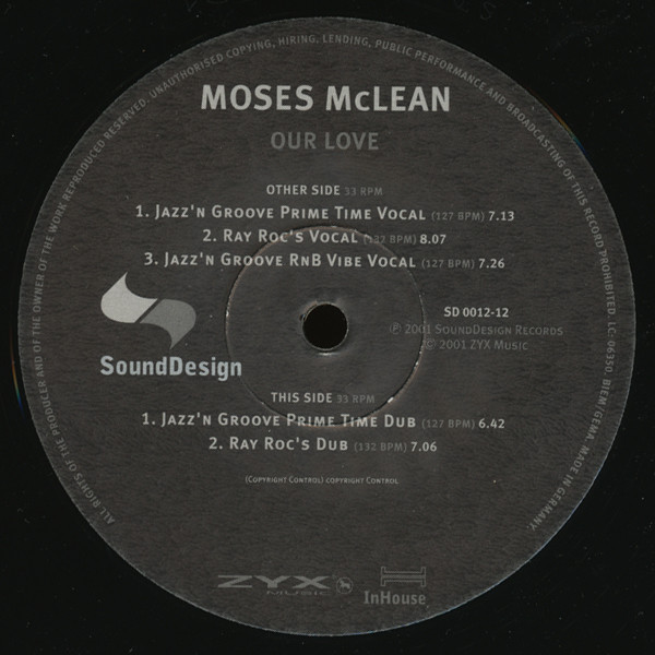 Moses McClean - Our Love | Sound Design (SD 0012-12)