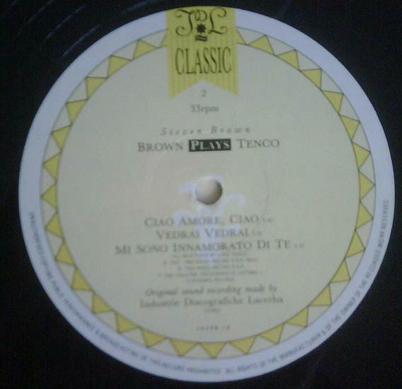 Steven Brown - Brown Plays Tenco: Le Canzoni Di Luigi Tenco | Industrie Discografiche Lacerba (LACER 10) - 4