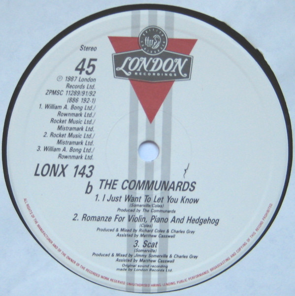The Communards - Tomorrow | London Records (LONX 143) - 4