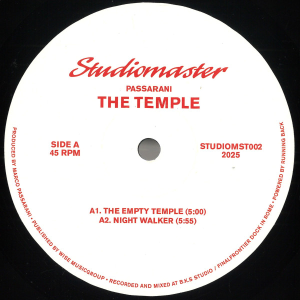 Marco Passarani - The Temple | Studiomaster (STUDIOMST002) - main