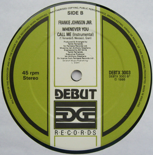Frankie Johnson - Whenever You Call Me | Debut Edge Records (DEBTX 3003) - 3