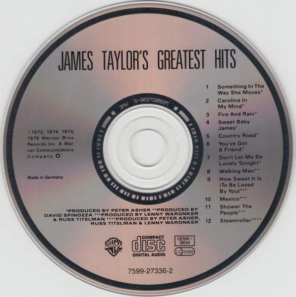 James Taylor - Greatest Hits | Warner Bros. Records (7599-27336-2) - 3 James Taylor - Greatest Hits | Warner Bros. Records (7599-27336-2) - 3