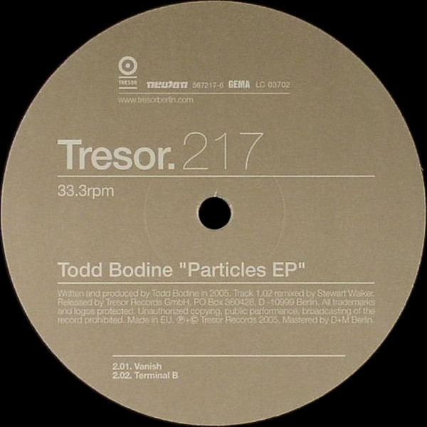 Todd Bodine - Particles EP | Tresor (Tresor 217) - 2