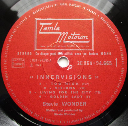 Stevie Wonder - Innervisions | Tamla Motown (2C 064-94665) - 2
