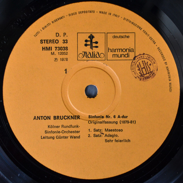 Anton Bruckner - Günter Wand , Kölner Rundfunk-Sinfonie-Orchester - Sinfonie Nr. 6 A-Dur | Deutsche Harmonia Mundi (HMI 73038) - 4