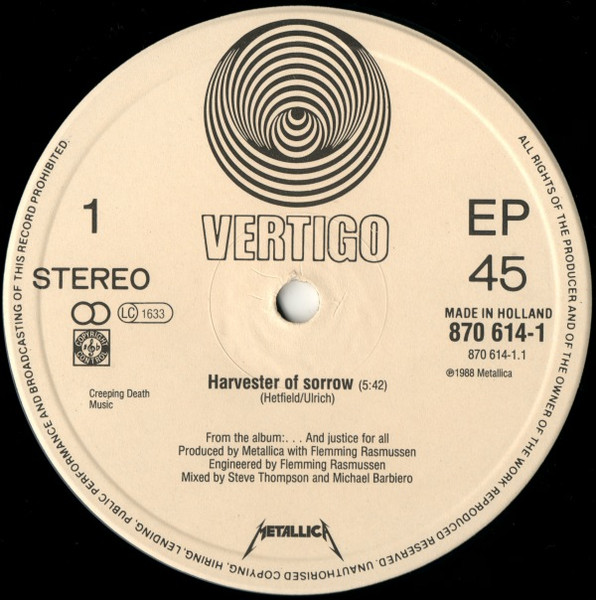 Metallica - Harvester Of Sorrow | Vertigo (870 614-1) - 3