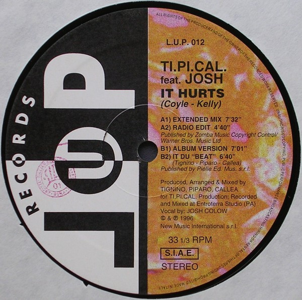 Ti.Pi.Cal. - It Hurts | LUP Records (LUP 012) - 3