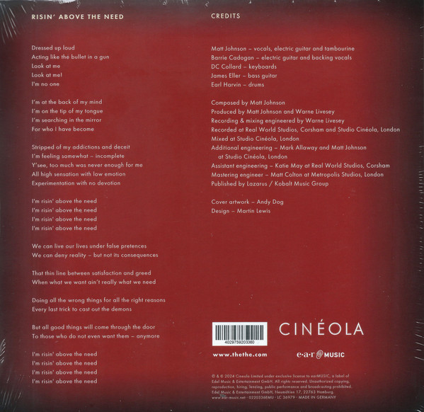 The The - Risin' Above The Need / Where Do We Go When We Die? | Cinéola (0220336EMU) - 2