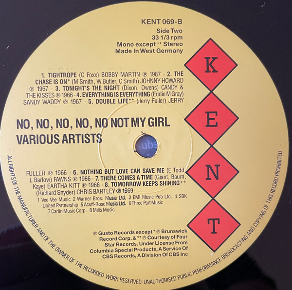 Various - No, No, No, No, No Not My Girl - And 15 Other Northern Soul Dancers | Kent Records (KENT 069) - 4
