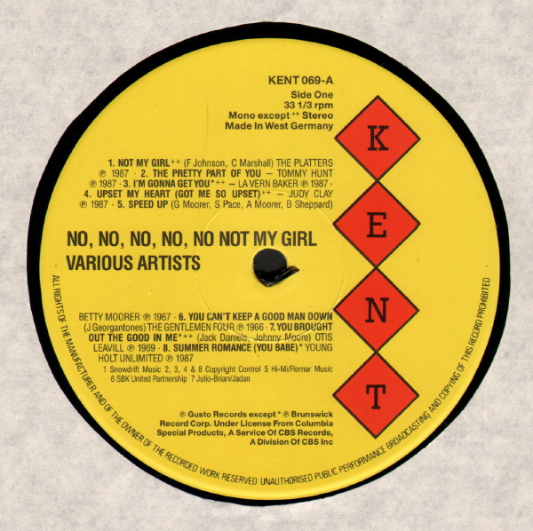 Various - No, No, No, No, No Not My Girl - And 15 Other Northern Soul Dancers | Kent Records (KENT 069) - 3