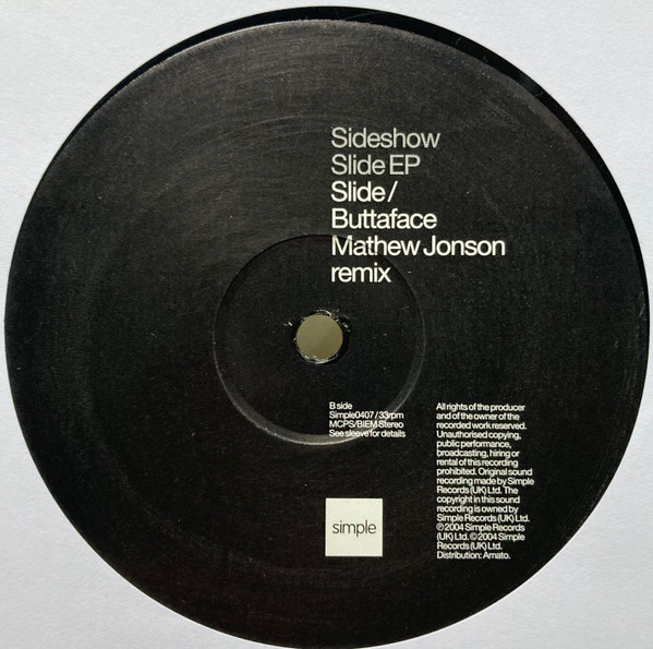 Sideshow - Slide EP | Simple Records (simple 0407) - 3