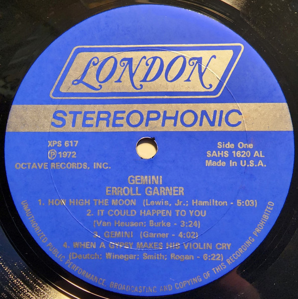 Erroll Garner - Gemini | London Records (XPS-617) - 3 Erroll Garner - Gemini | London Records (XPS-617) - 3