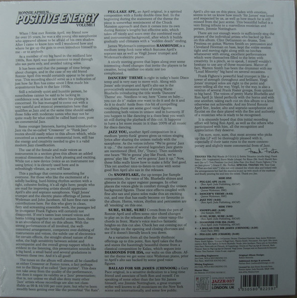Ron Aprea - Positive Energy Volume 1 | Jazz Room Records (JAZZR 037) - 2