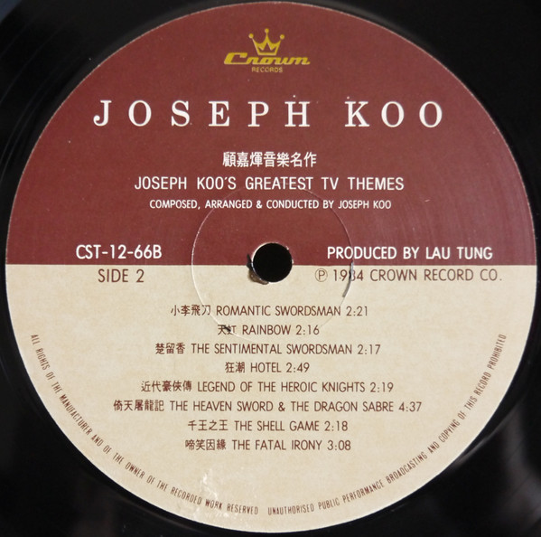 Joseph Koo - Joseph Koo's Greatest TV Themes = 顧嘉煇音樂名作 | Crown Records (CST-12-66)