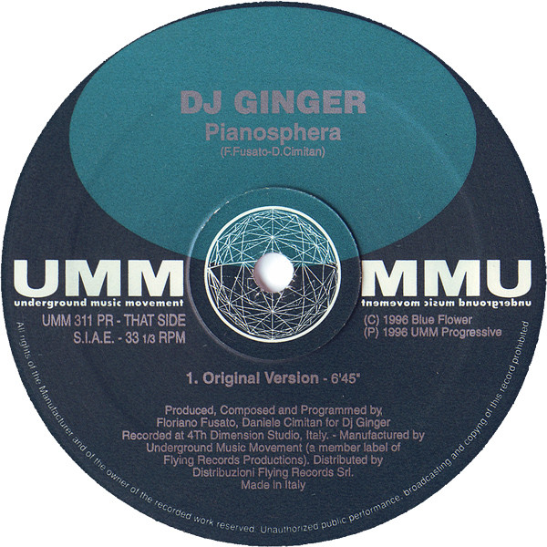 DJ Ginger - Pianosphera | UMM (UMM 311 PR)