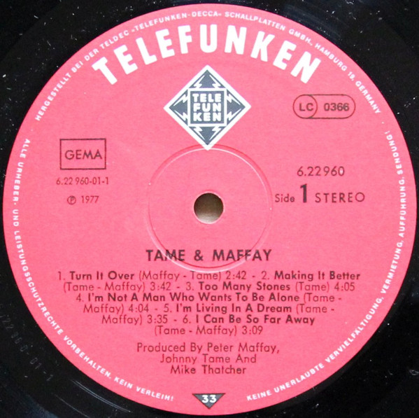 Tame & Maffay - Tame & Maffay | Telefunken (6.22960) - 3 Tame & Maffay - Tame & Maffay | Telefunken (6.22960) - 3