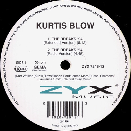 Kurtis Blow - The Breaks '94 | ZYX Music (ZYX 7248-12)