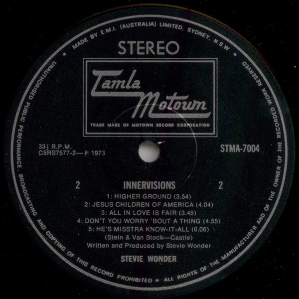 Stevie Wonder - Innervisions | Tamla Motown (STMA 7004) - 2 Stevie Wonder - Innervisions | Tamla Motown (STMA 7004) - 2