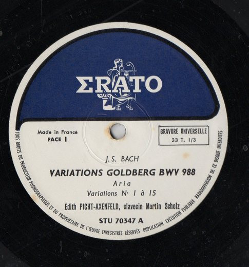 Johann Sebastian Bach – Edith Picht-Axenfeld - Variations Goldberg (Pour Clavecin Bwv 988) [Vinyl] | Erato (STU 70347) - 3