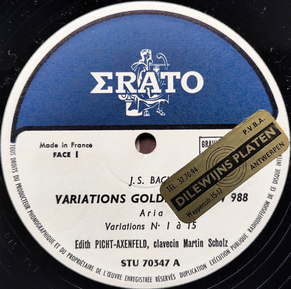 Johann Sebastian Bach – Edith Picht-Axenfeld - Variations Goldberg (Pour Clavecin Bwv 988) [Vinyl] | Erato (STU 70347) - 4