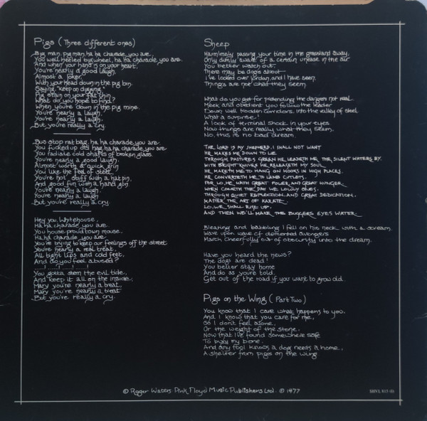 Pink Floyd - Animals | Harvest (SHVL 815) - 8