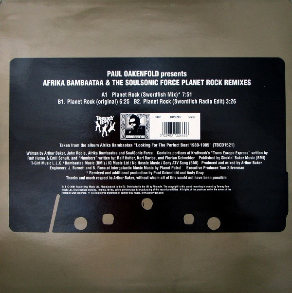 Paul Oakenfold Presents Afrika Bambaataa & Soulsonic Force - Planet Rock Remixes | Tommy Boy (TBV2266) Paul Oakenfold Presents Afrika Bambaataa & Soulsonic Force - Planet Rock Remixes | Tommy Boy (TBV2266)