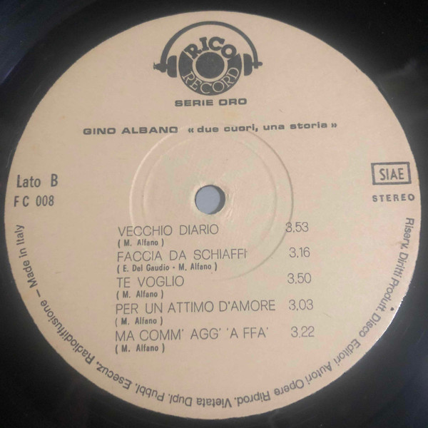 Gino Albano - Due Cuori, Una Storia | Rico Record (FC 008) - 3 Gino Albano - Due Cuori, Una Storia | Rico Record (FC 008) - 3