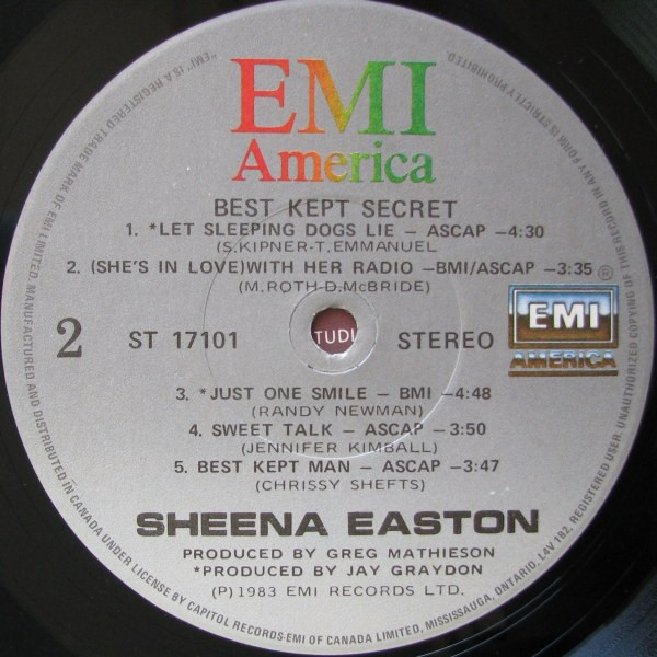 Sheena Easton - Best Kept Secret | EMI America (ST-17101) - 4