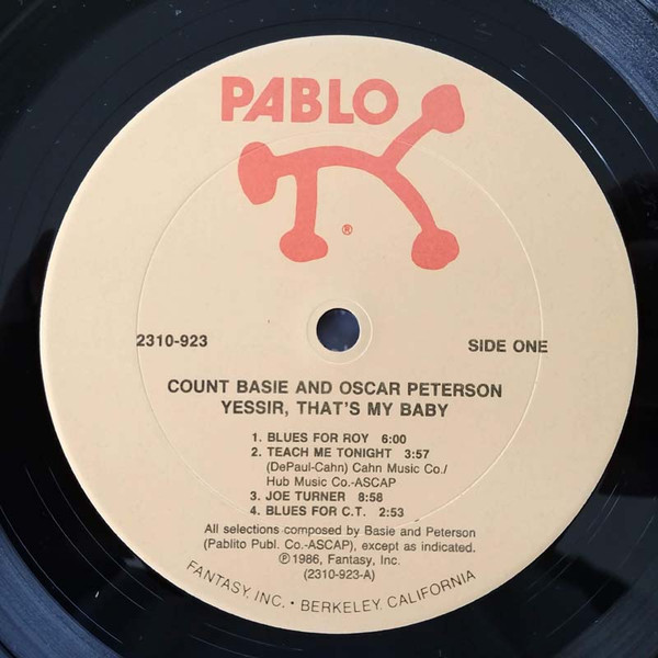 Count Basie , Oscar Peterson - Yessir, That's My Baby | Pablo Records (2310-923) - 3 Count Basie , Oscar Peterson - Yessir, That's My Baby | Pablo Records (2310-923) - 3