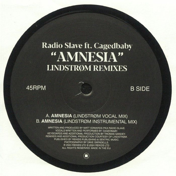 Radio Slave Ft. Cagedbaby - Amnesia (Lindstrøm Remixes) | Rekids (REKIDS244)