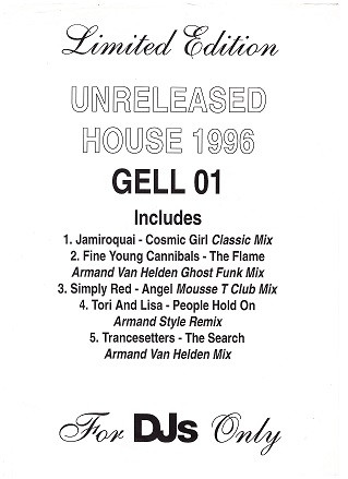 Various - Unreleased House 1996 | Not On Label (GELL 01)