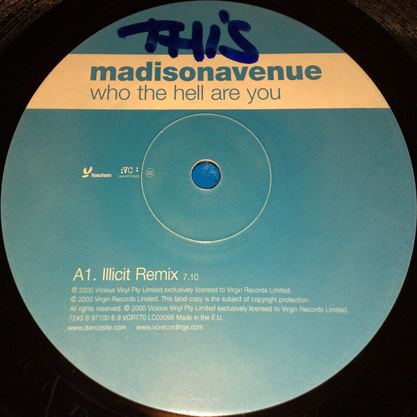 Madison Avenue - Who The Hell Are You | VC Recordings (VCRT70) - 3