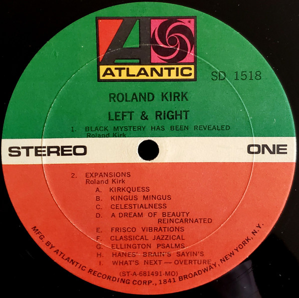 Roland Kirk - Left & Right | Atlantic (SD 1518) - 3