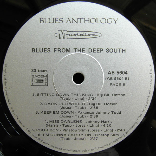 Various - Blues From The Deep South | Musidisc (30 AB 5604) - 4