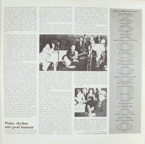 Fats Waller - The Indispensable Fats Waller - Volumes 5/6 (1936-1938) | RCA (PM 45696) - 4 Fats Waller - The Indispensable Fats Waller - Volumes 5/6 (1936-1938) | RCA (PM 45696) - 4